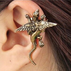 Vintage Punk dragon wing Unisex Clip Earring ear cuff